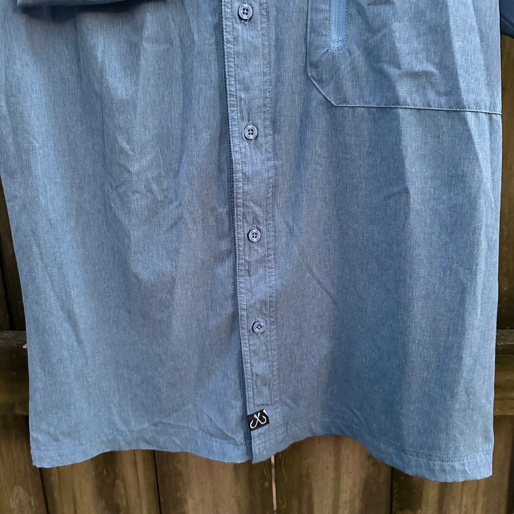Salt Life Mens Sz Small Blue Short Sleeve Vented Fishing Shirt Stretch Utility - Picture 2 of 10